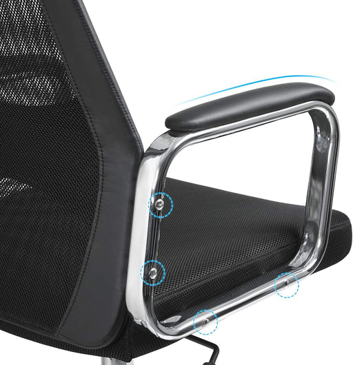 Scaun De Birou Ergonomic, Spatar Respirabil, Reglabil In Inaltime, Negru