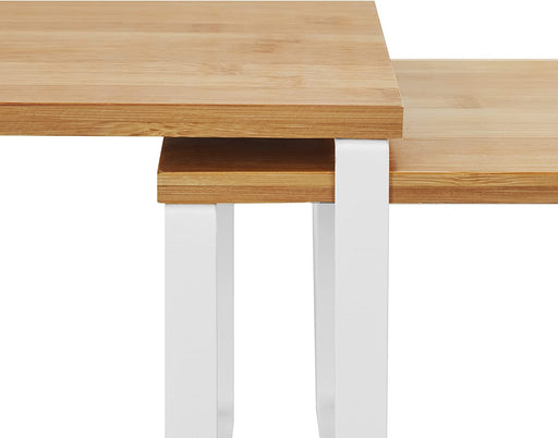 Set De 2 Organizatoare Extensibile Pentru Rafturi Dulap, Alb Si Natur, 29.7 Cm