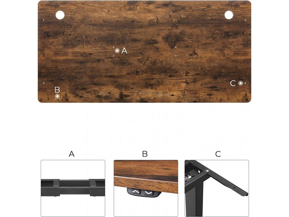 Blat De Lucru Pentru Birou Electric, Maro Vintage Si Negru, 70 X 140 Cm