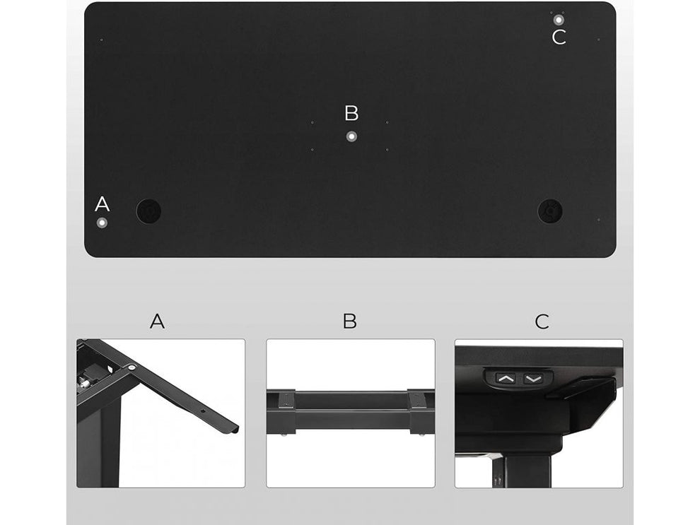 Blat De Lucru Pentru Birou Electric, Negru, 70 X 140 Cm