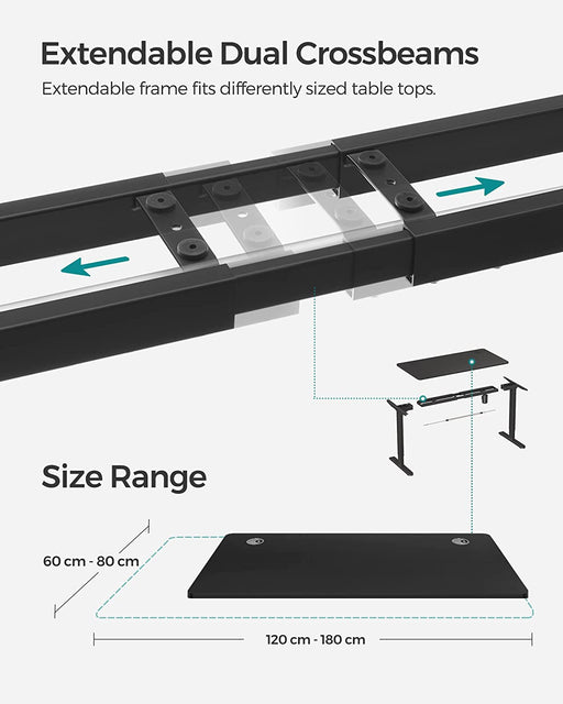Birou Electric, Reglabil Pe Inaltime, Negru, 60 X 120 Cm