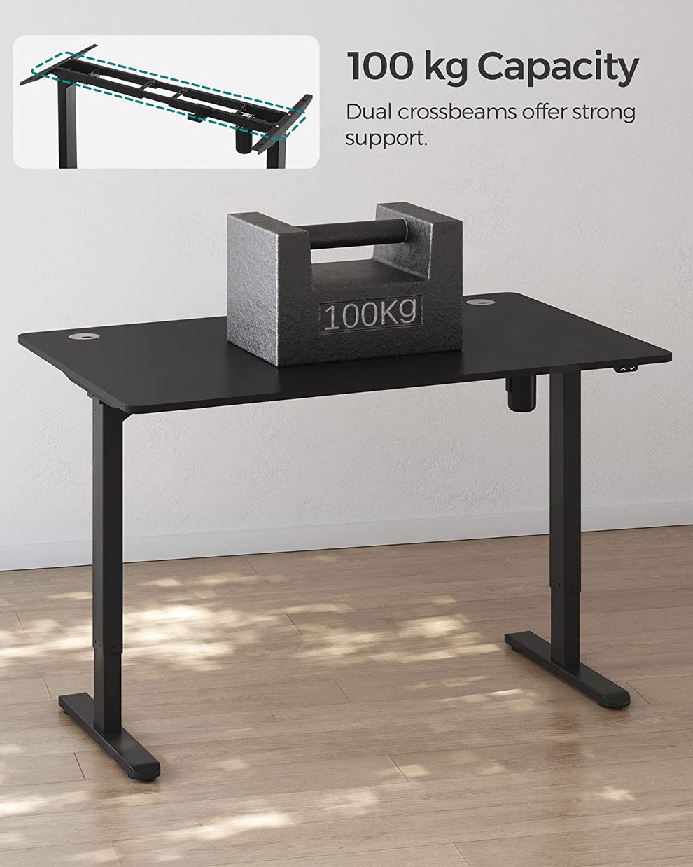 Birou Electric, Reglabil Pe Inaltime, Negru, 70 X 140 Cm