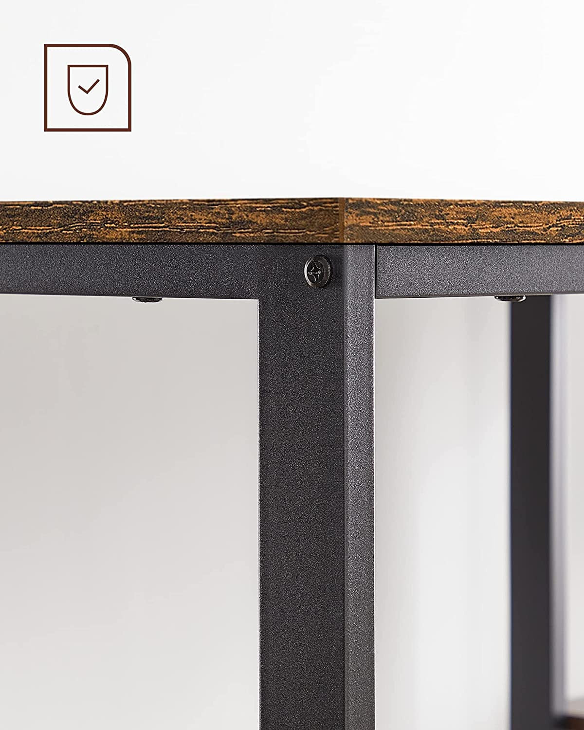 Birou Cu 2 Rafturi , Maro Rustic Si Negru, 140 X 60 Cm