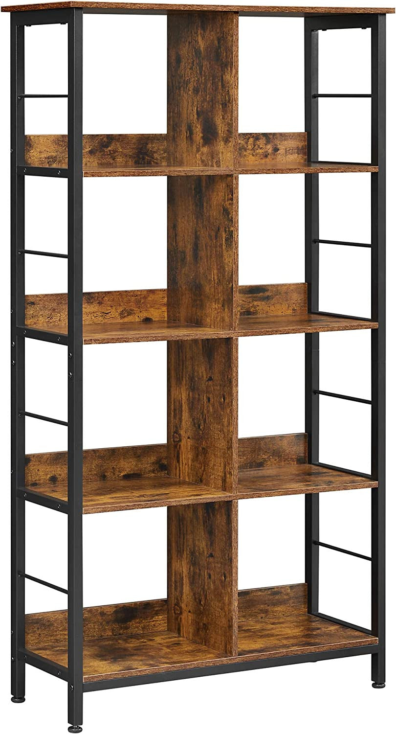 Raft Pentru Depozitare Cu 4 Etaje, Maro Rustic Si Negru, 80 Cm