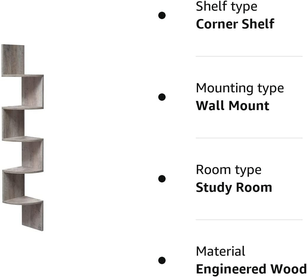 Raft De Colt Pe 5 Niveluri Cu Design In Zig-Zag, Gri