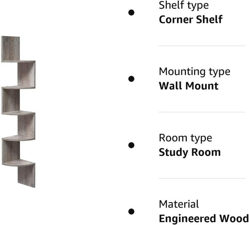 Raft De Colt Pe 5 Niveluri Cu Design In Zig-Zag, Gri