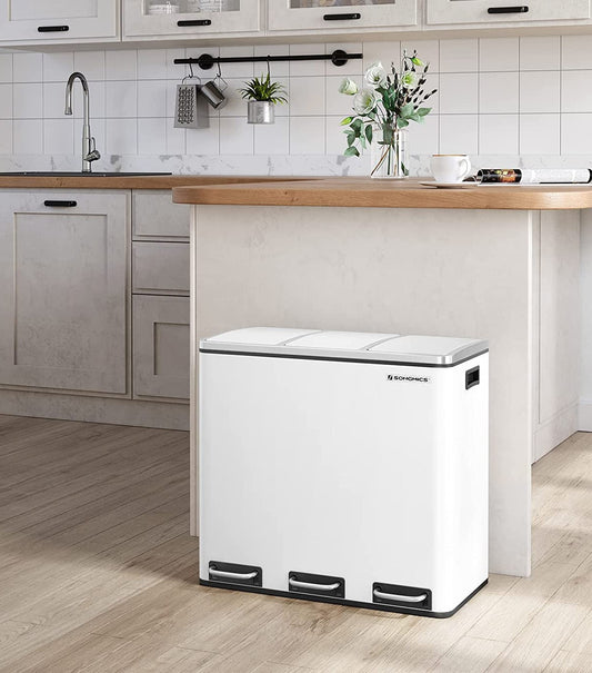 Sistem De Separare A Deseurilor, Inchidere Soft, Cu Pedale, Alb, 61 Cm
