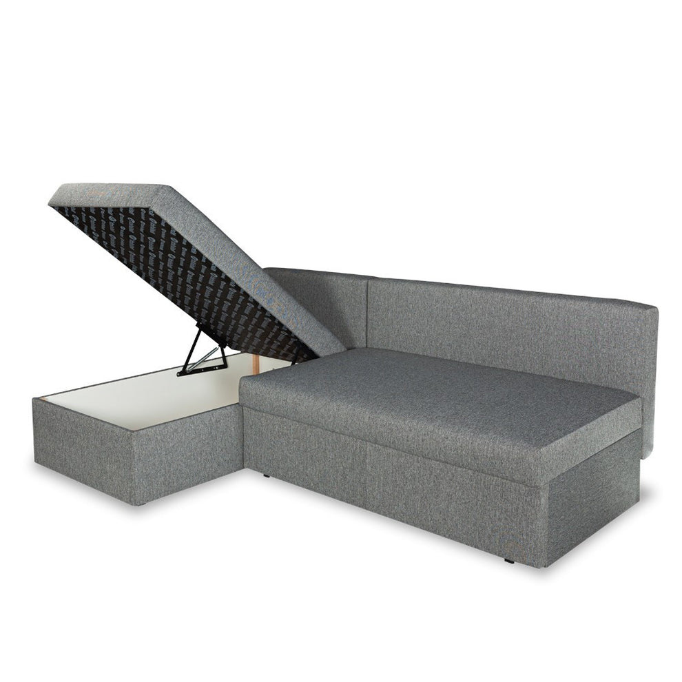 Coltar Extensibil Cu Lada, Vario Interschimbabil Stanga/Dreapta, Gri Inchis, 220 X 80 X 155 Cm