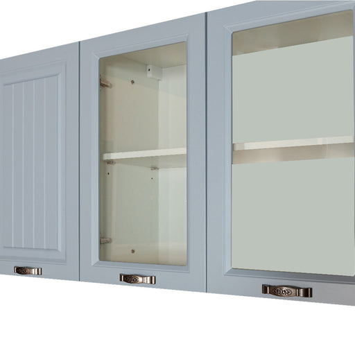 Bucatarie Malta Albastru Si Natur, Front Mdf Vopsit, 287 X 220 X 60 Cm