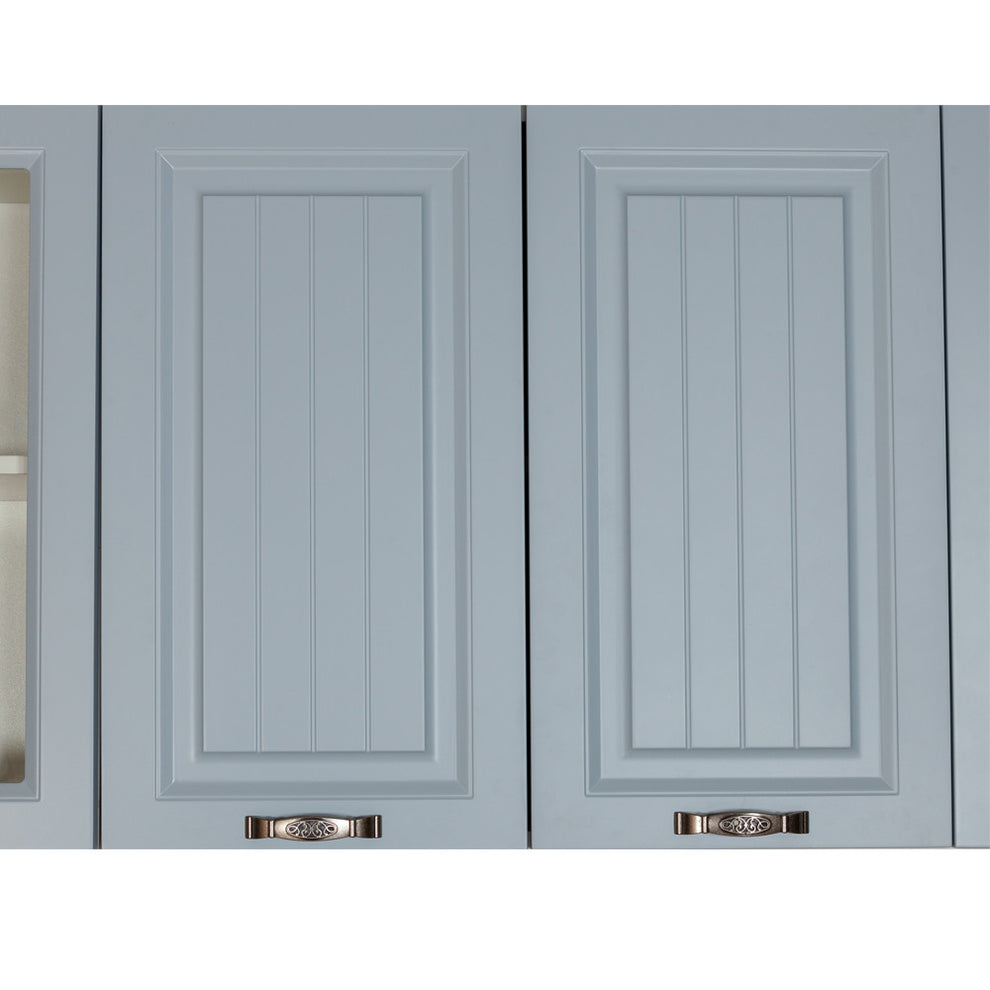 Bucatarie Malta Albastru Si Natur, Front Mdf Vopsit, 287 X 220 X 60 Cm