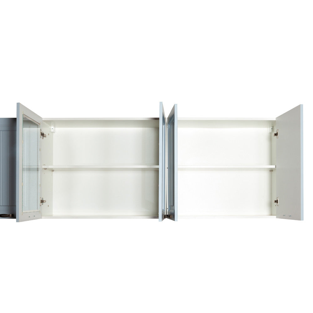 Bucatarie Malta Albastru Si Natur, Front Mdf Vopsit, 287 X 220 X 60 Cm