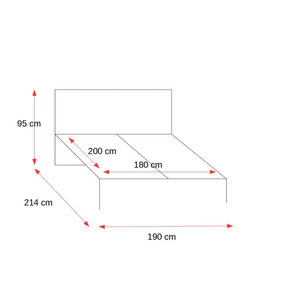 Pat Vant Dimensiune Saltea 180 x 200 Cm, Cu Lada Depozitare Si Somiera Rabatabila, LED, Stejar Artizan Si Negru