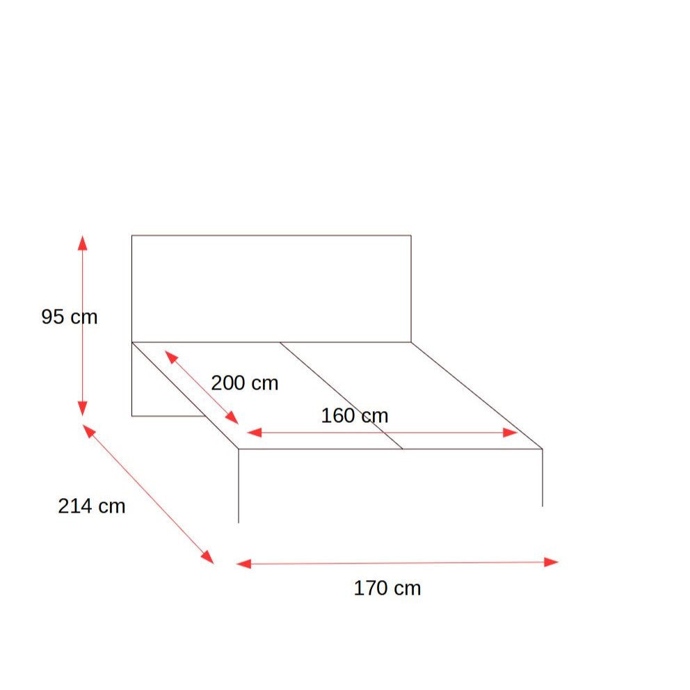 Pat Vant, Dimensiune Saltea 160 x 200 Cm,Cu Lada Depozitare Si Somiera Rabatabila, LED, Stejar Artizan Si Negru,