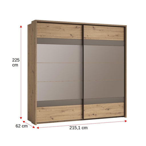 Dulap Cu Rama Prestige Stejar Natur, 225.1 Cm