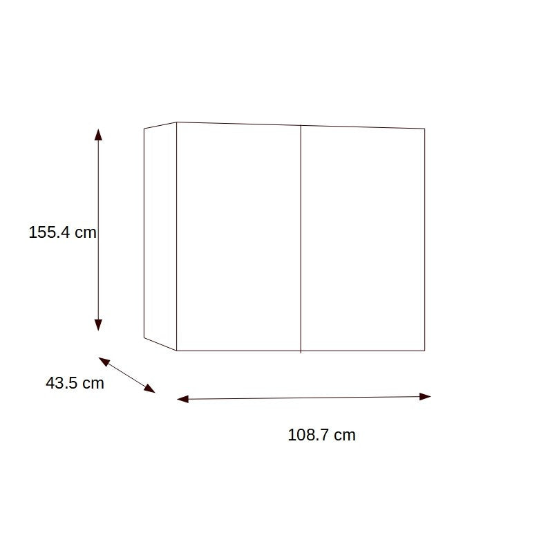 Dulap Cu 2 Usi Tiziano, Stejar Antic Si Bej, 108.7 Cm
