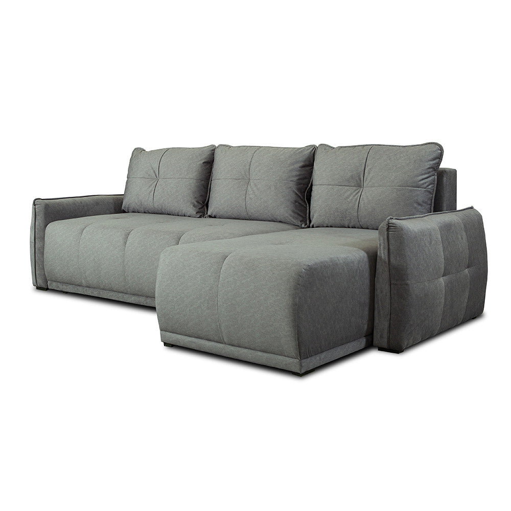 Coltar Extensibil Joy, Lada Depozitare, Interschimbabil Stanga/Dreapta,Gri, 254 Cm