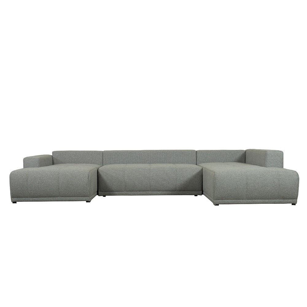 Coltar U Extensibil Otis Dreapta, 6 Locuri, Lada Depozitare, Gri, 357 Cm