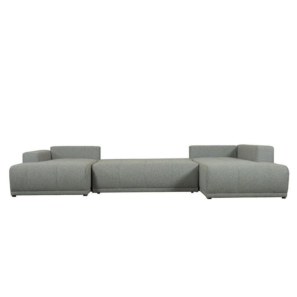 Coltar U Extensibil Otis Dreapta, 6 Locuri, Lada Depozitare, Gri, 357 Cm