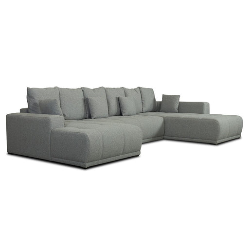 Coltar U Extensibil Otis Dreapta, 6 Locuri, Lada Depozitare, Gri, 357 Cm