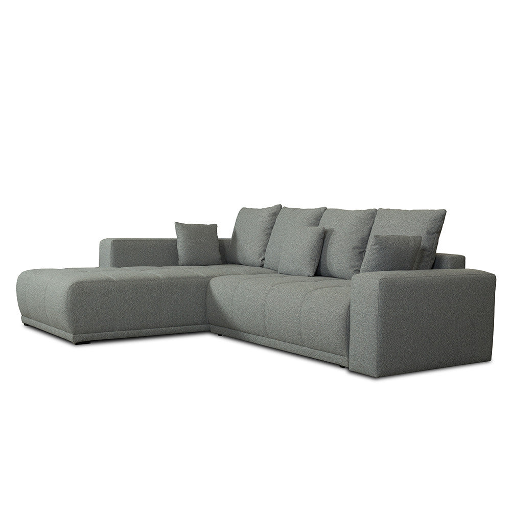 Coltar Extensibil Cu Otoman Stanga Otis, 5 Locuri, Lada Depozitare, Gri, 280 Cm