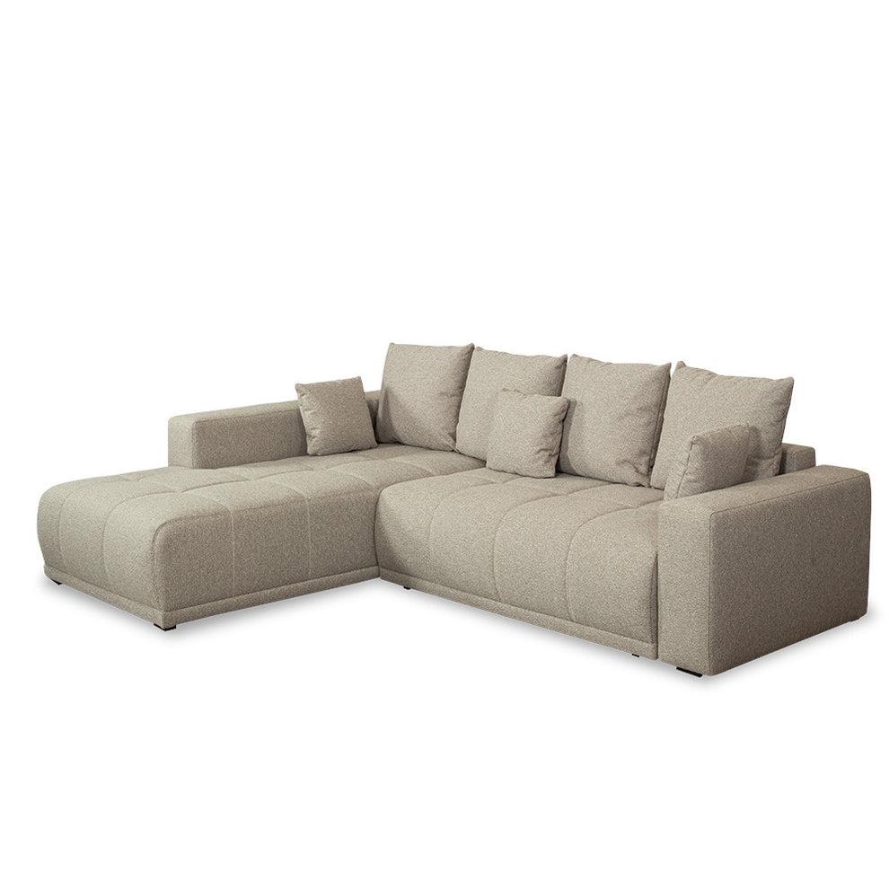 Coltar Extensibil Cu Otoman Stanga Otis, 5 Locuri, Lada Depozitare, Bej, 280 Cm
