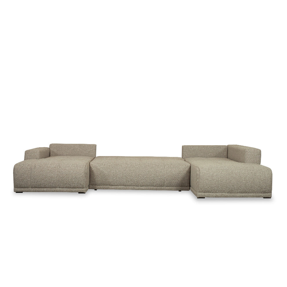 Coltar U Extensibil Otis Dreapta, 6 Locuri, Lada Depozitare, Bej, 357 Cm