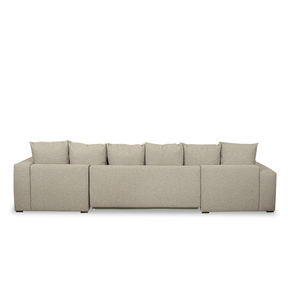 Coltar U Extensibil Otis Dreapta, 6 Locuri, Lada Depozitare, Bej, 357 Cm