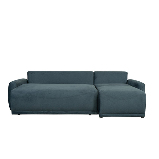 Coltar Extensibil Lea Interschimbabil Stanga/Dreapta, 5 Locuri, Lada Depozitare, Albastru, 256 Cm