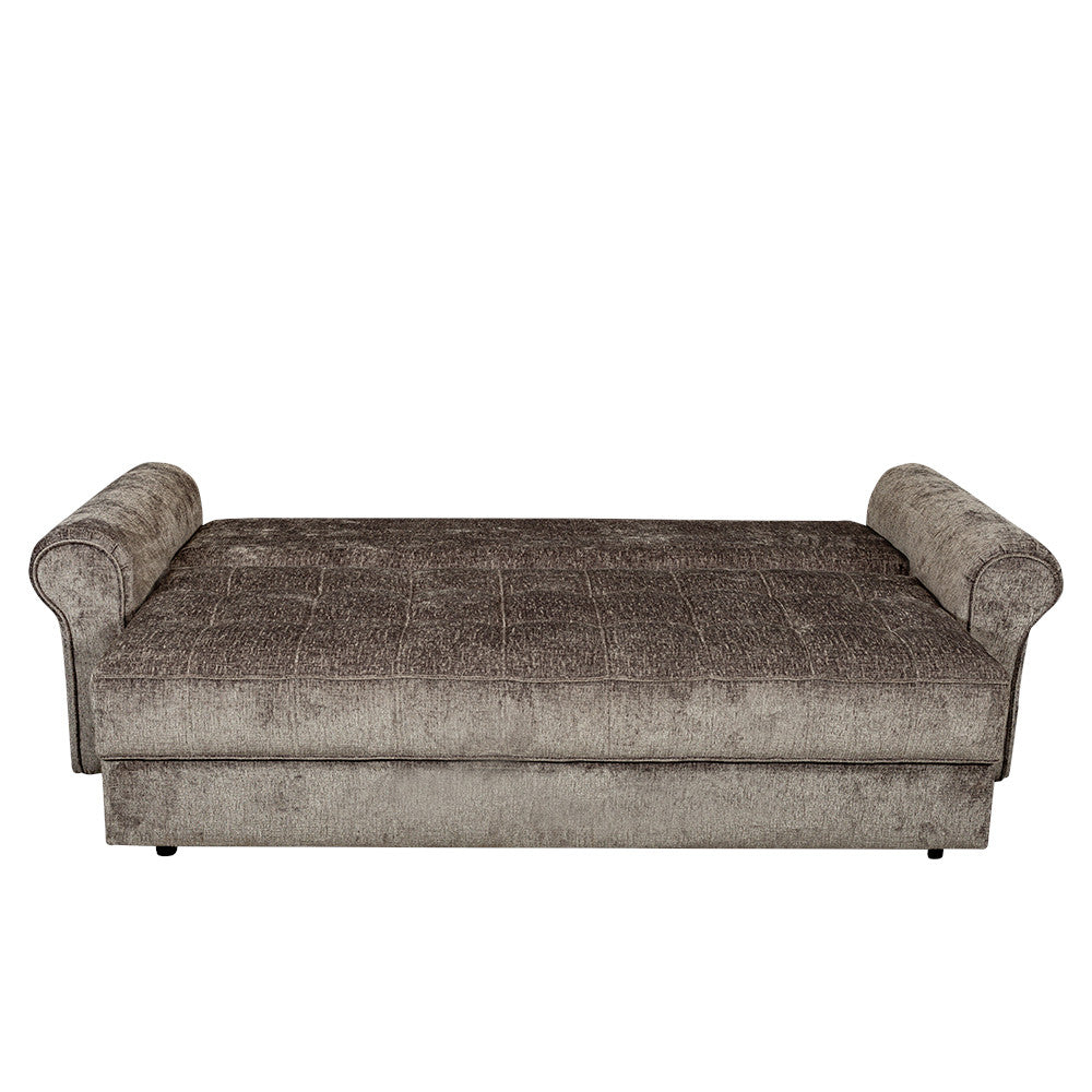 Canapea Extensibila Venezia, 3 Locuri, Lada Depozitare, Gri, 244 Cm