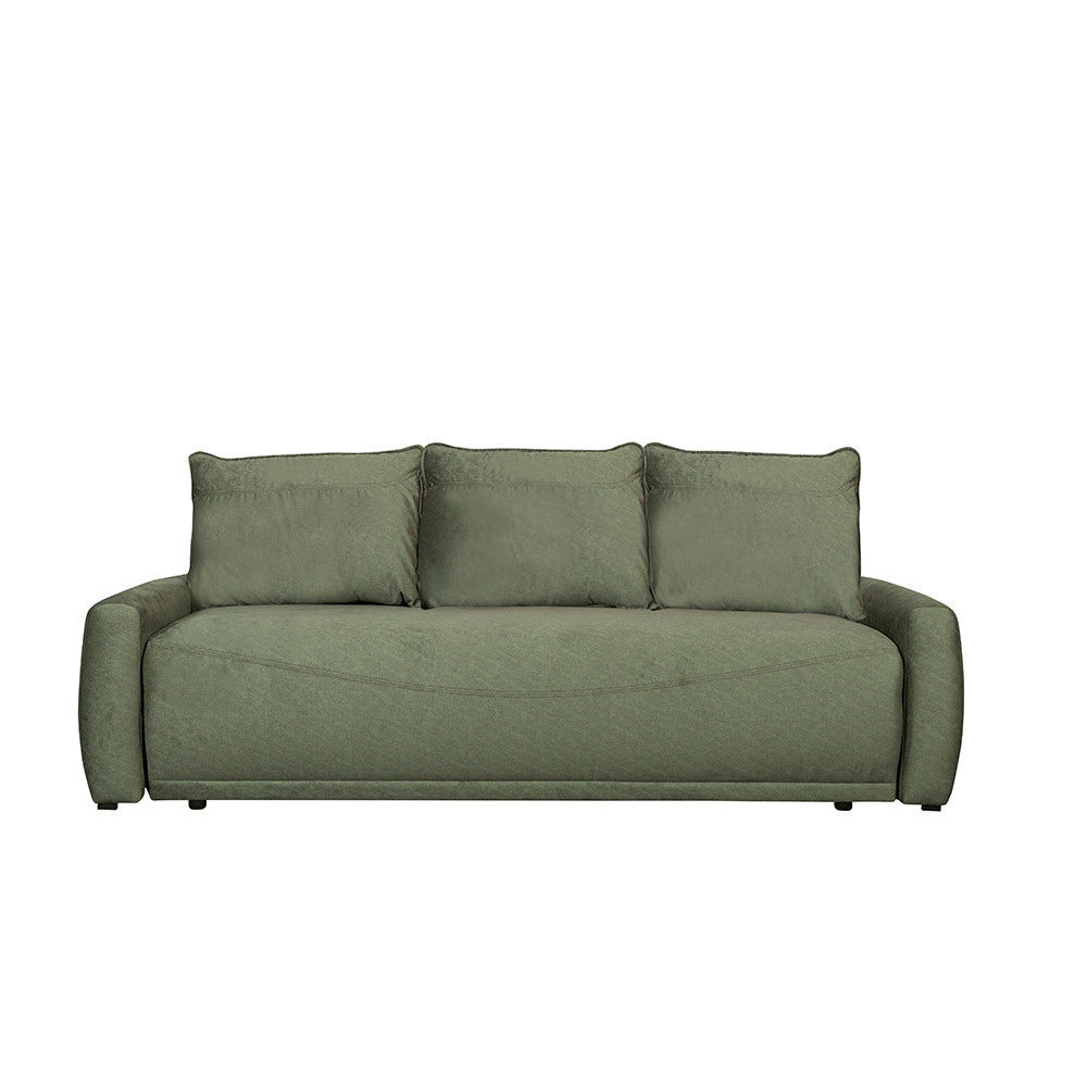 Canapea Extensibila Lea, 3 Locuri, Lada Depozitare, Verde, 225 Cm