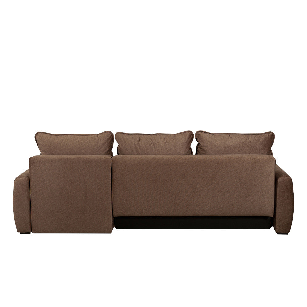 Coltar Extensibil Lea Interschimbabil Stanga/Dreapta, 5 Locuri, Lada Depozitare, Maro 256 Cm