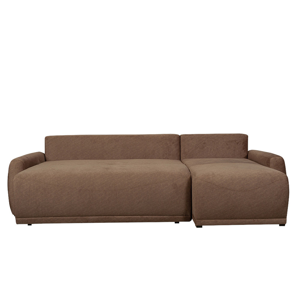 Coltar Extensibil Lea Interschimbabil Stanga/Dreapta, 5 Locuri, Lada Depozitare, Maro 256 Cm