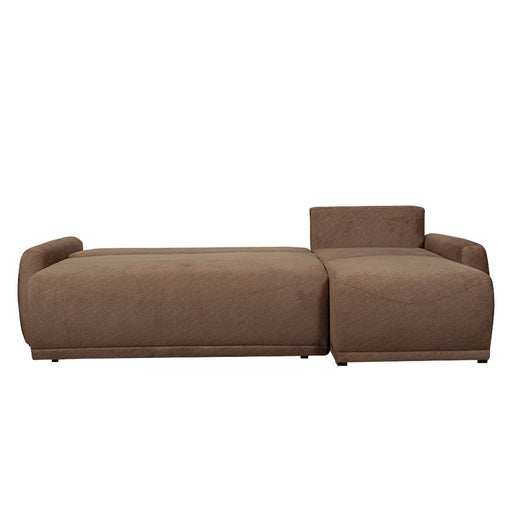 Coltar Extensibil Lea Interschimbabil Stanga/Dreapta, 5 Locuri, Lada Depozitare, Maro 256 Cm