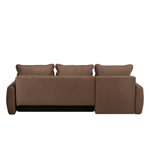 Coltar Extensibil Lea Interschimbabil Stanga/Dreapta, 5 Locuri, Lada Depozitare, Maro 256 Cm