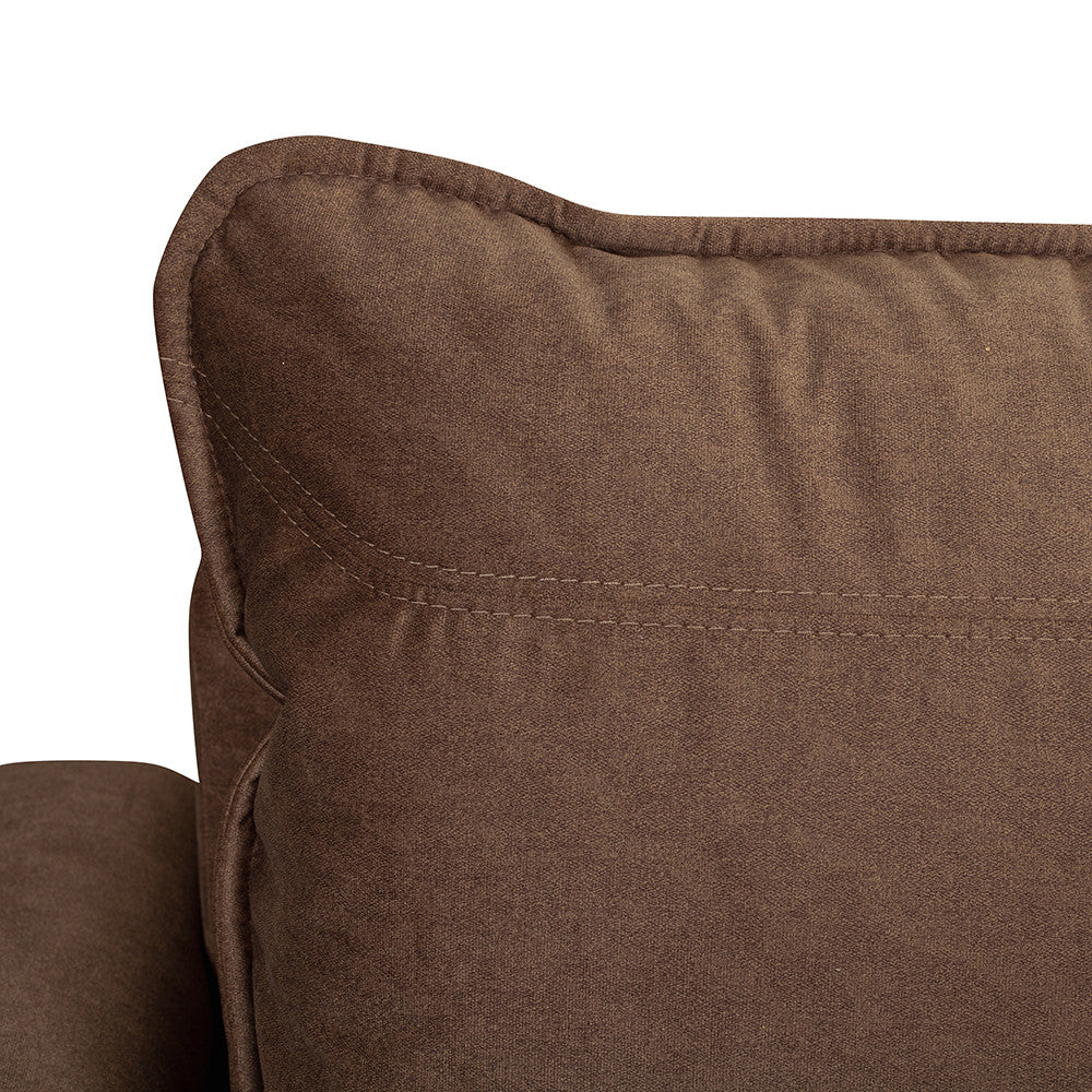 Coltar Extensibil Lea Interschimbabil Stanga/Dreapta, 5 Locuri, Lada Depozitare, Maro 256 Cm