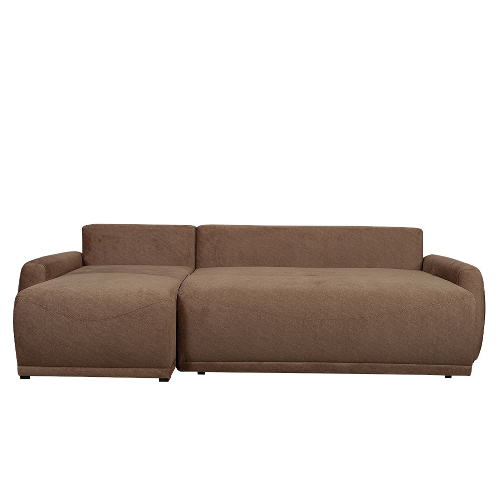 Coltar Extensibil Lea Interschimbabil Stanga/Dreapta, 5 Locuri, Lada Depozitare, Maro 256 Cm
