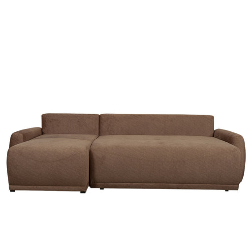 Coltar Extensibil Lea Interschimbabil Stanga/Dreapta, 5 Locuri, Lada Depozitare, Maro 256 Cm