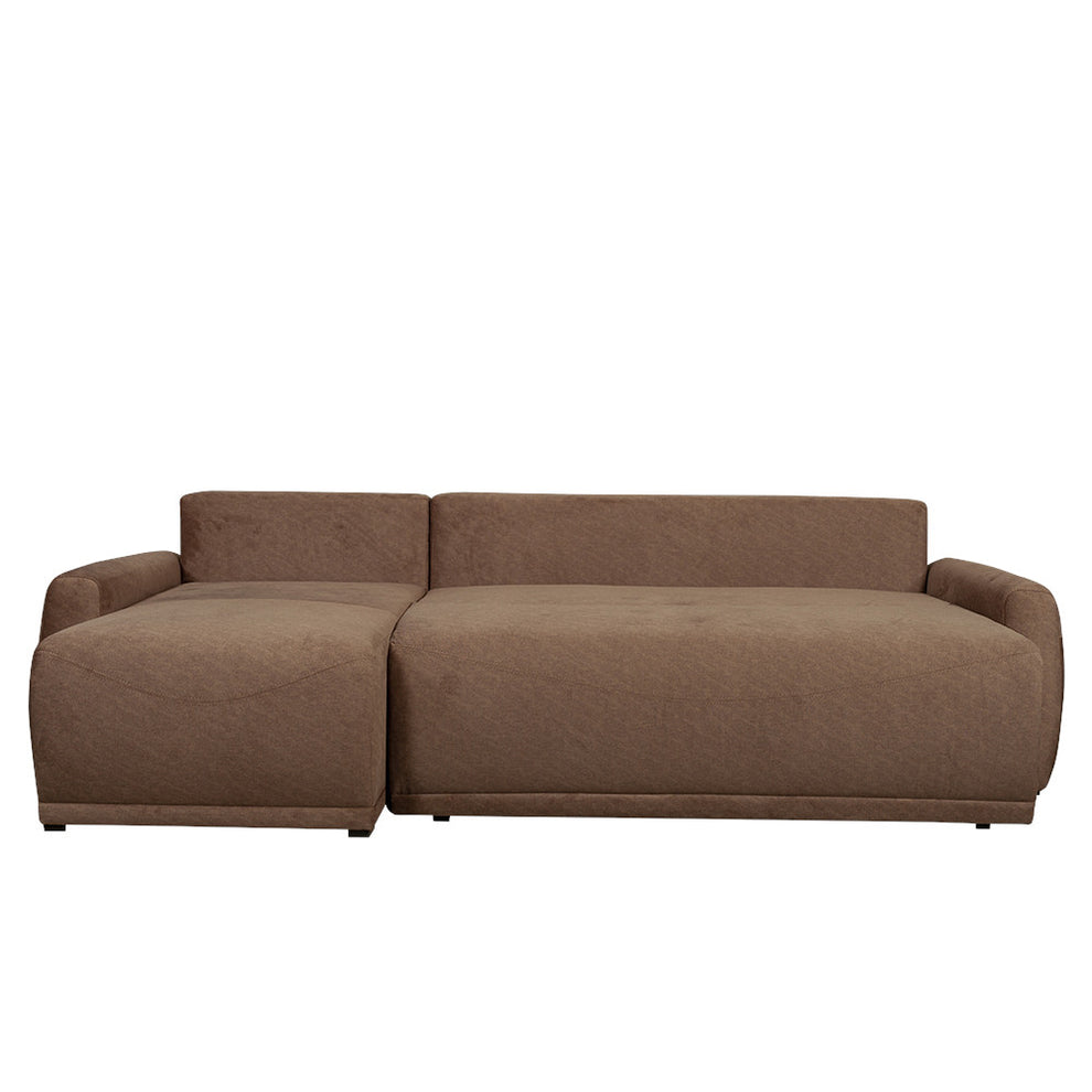 Coltar Extensibil Lea Interschimbabil Stanga/Dreapta, 5 Locuri, Lada Depozitare, Maro 256 Cm
