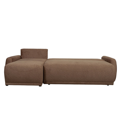 Coltar Extensibil Lea Interschimbabil Stanga/Dreapta, 5 Locuri, Lada Depozitare, Maro 256 Cm
