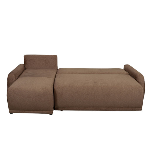 Coltar Extensibil Lea Interschimbabil Stanga/Dreapta, 5 Locuri, Lada Depozitare, Maro 256 Cm