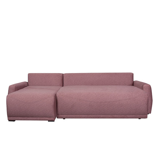Coltar Extensibil Lea Interschimbabil Stanga/Dreapta, 5 Locuri, Lada Depozitare, Roz, 256 Cm