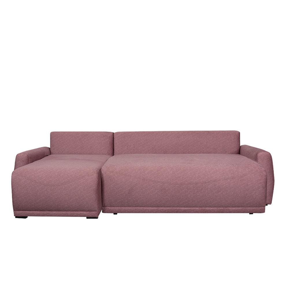 Coltar Extensibil Lea Interschimbabil Stanga/Dreapta, 5 Locuri, Lada Depozitare, Roz, 256 Cm