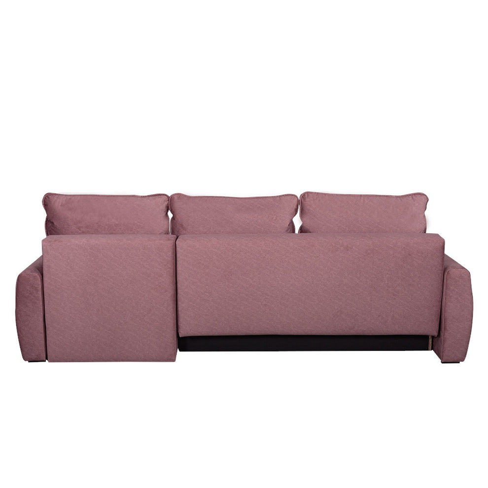 Coltar Extensibil Lea Interschimbabil Stanga/Dreapta, 5 Locuri, Lada Depozitare, Roz, 256 Cm