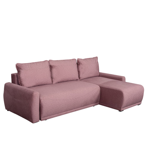 Coltar Extensibil Lea Interschimbabil Stanga/Dreapta, 5 Locuri, Lada Depozitare, Roz, 256 Cm