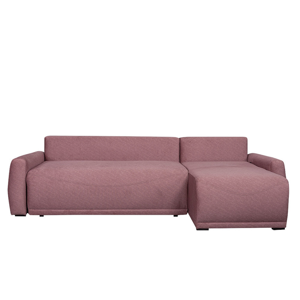 Coltar Extensibil Lea Interschimbabil Stanga/Dreapta, 5 Locuri, Lada Depozitare, Roz, 256 Cm
