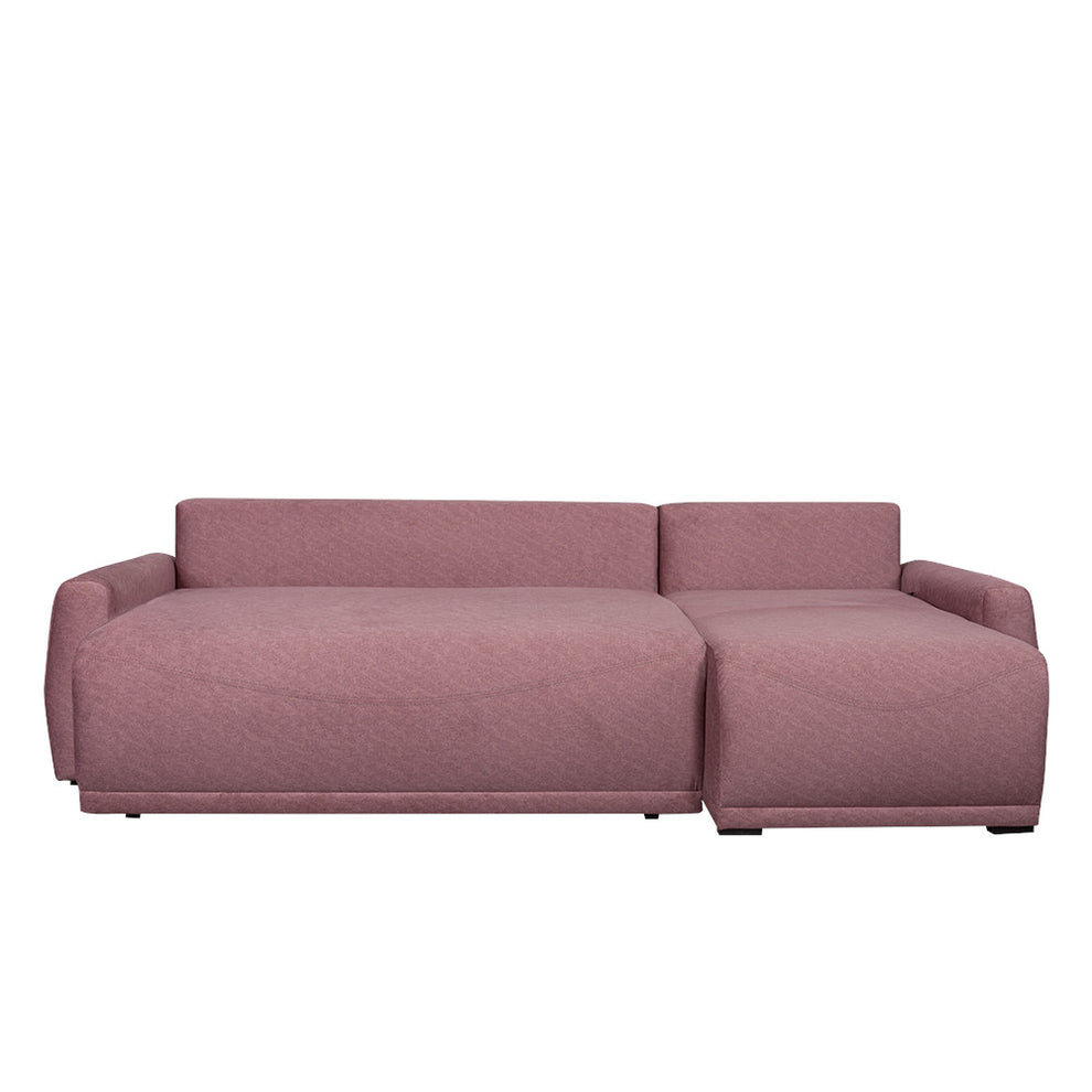 Coltar Extensibil Lea Interschimbabil Stanga/Dreapta, 5 Locuri, Lada Depozitare, Roz, 256 Cm