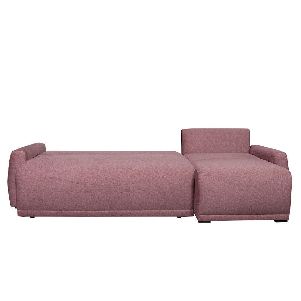 Coltar Extensibil Lea Interschimbabil Stanga/Dreapta, 5 Locuri, Lada Depozitare, Roz, 256 Cm