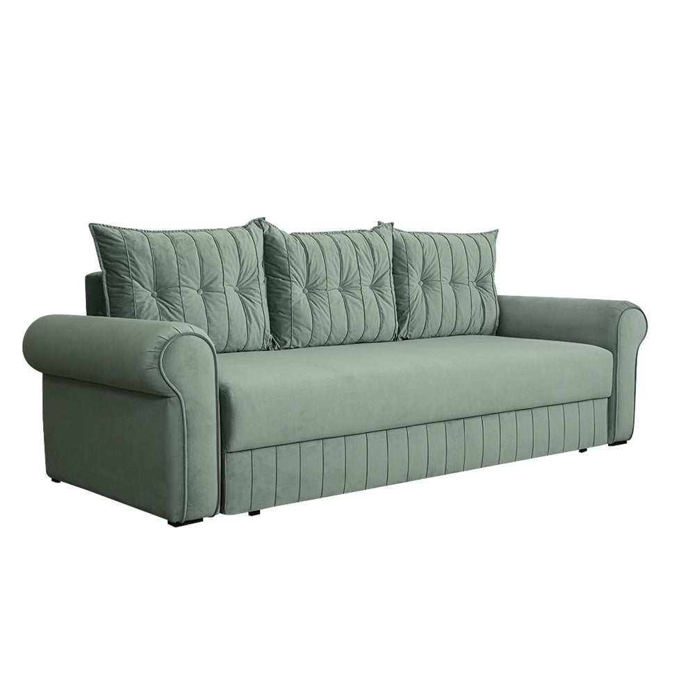 Canapea Extensibila Chic, 3 Locuri, Lada Depozitare, Verde, 242 Cm