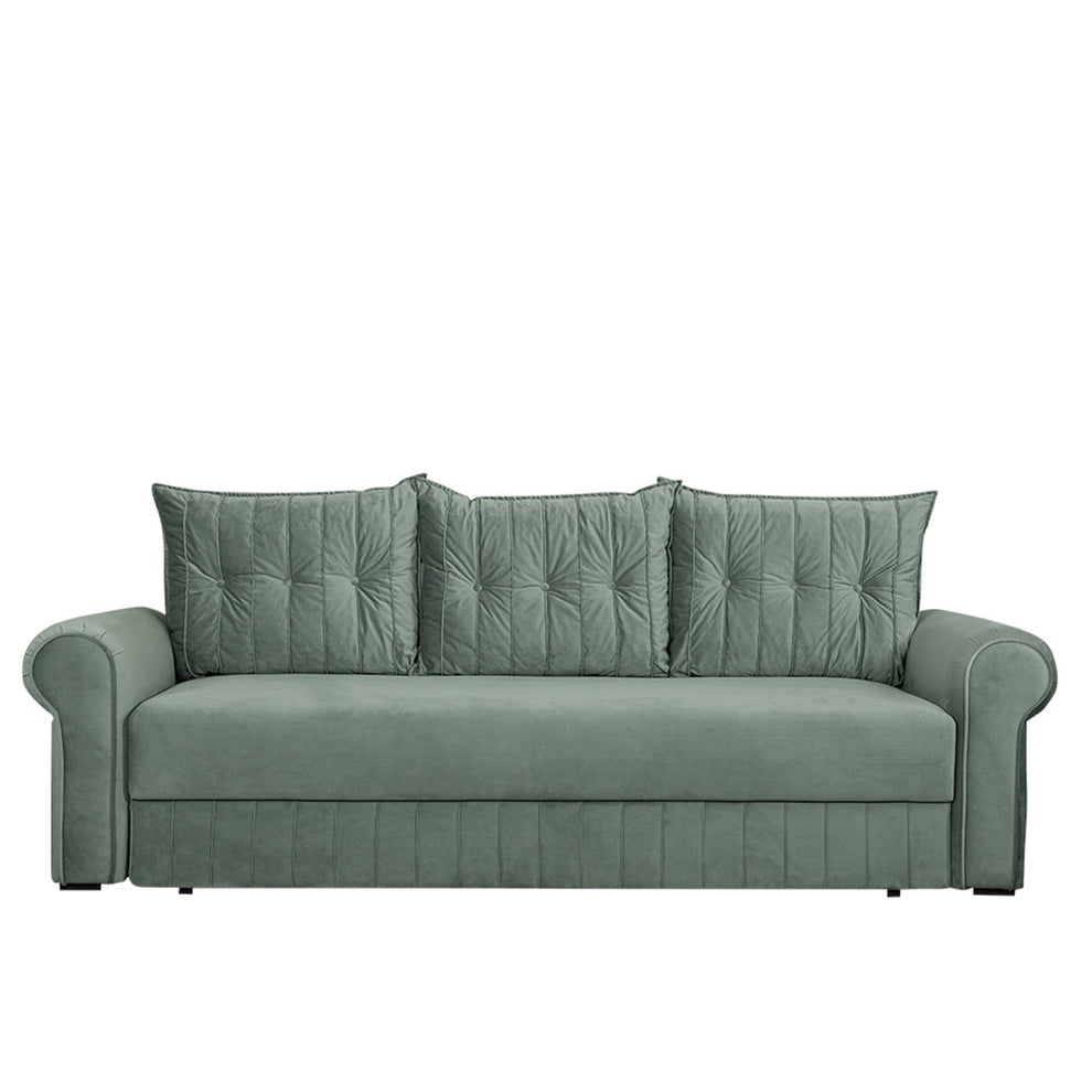 Canapea Extensibila Chic, 3 Locuri, Lada Depozitare, Verde, 242 Cm