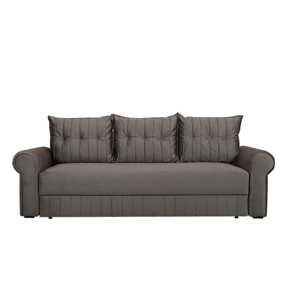 Canapea Extensibila Chic, 3 Locuri, Lada Depozitare, Gri, 242 Cm